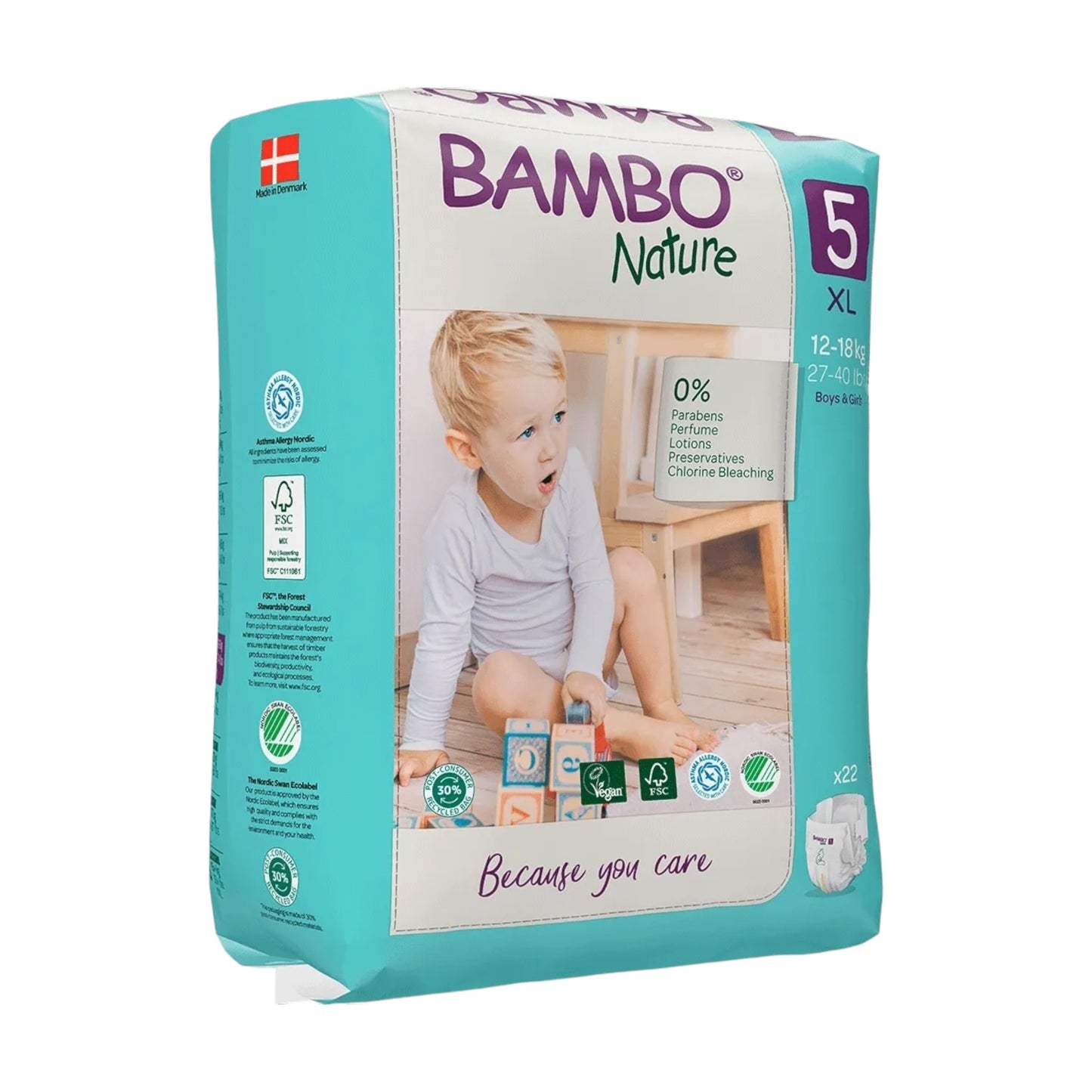 Bambo (Size 5, 12-18 Kg, 22 Nature Diapers)