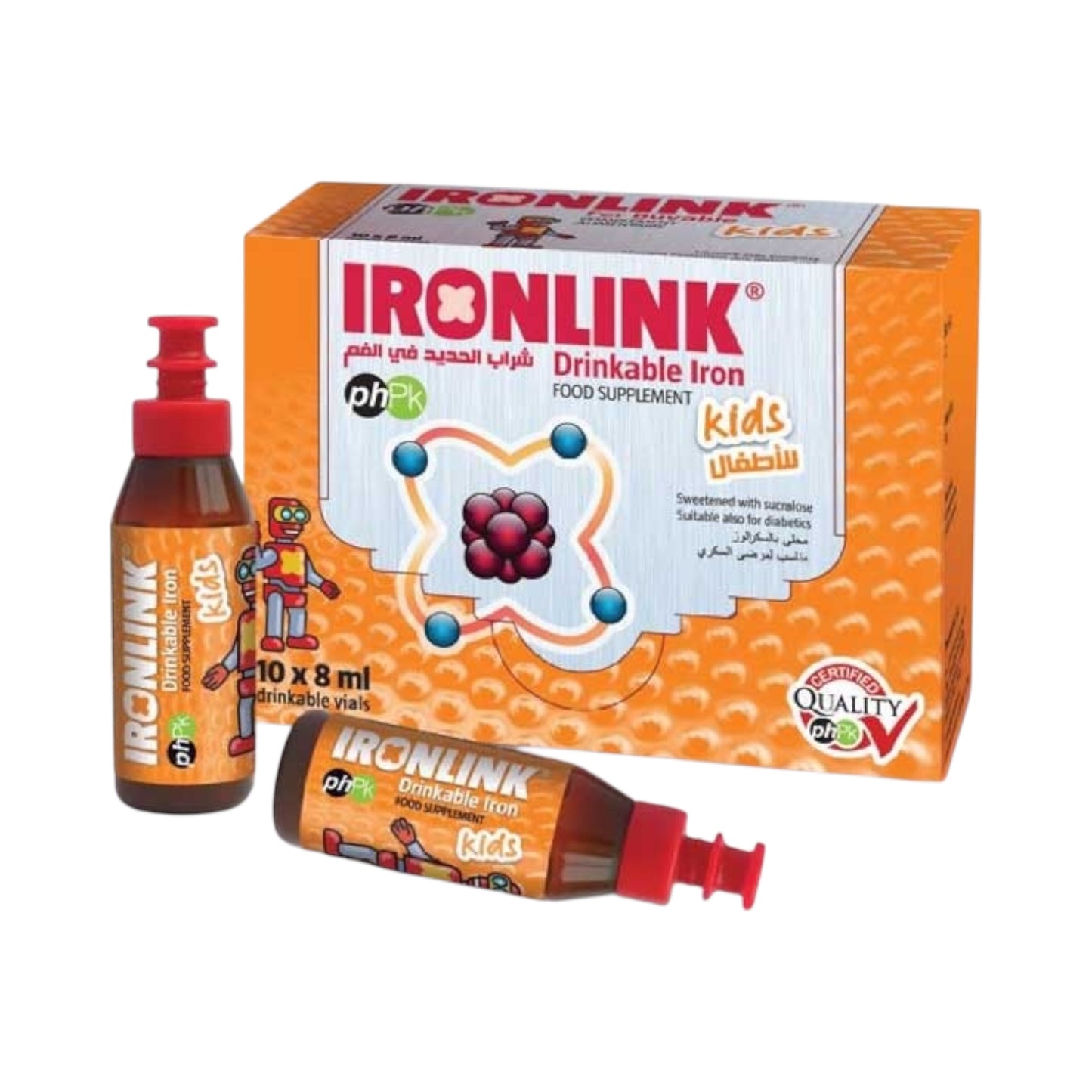 Ironlink Forte 40mg Adults Drinkable Iron 10 Ampules