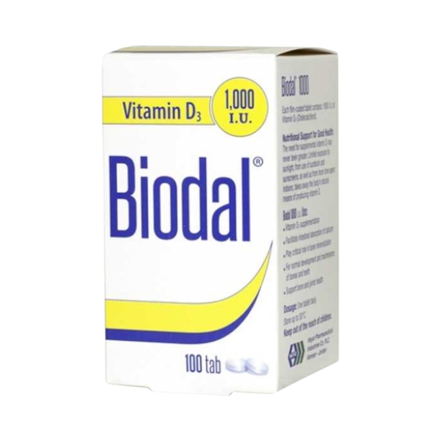 Biodal Vitamin D3 1,000 IU 100 Tablet