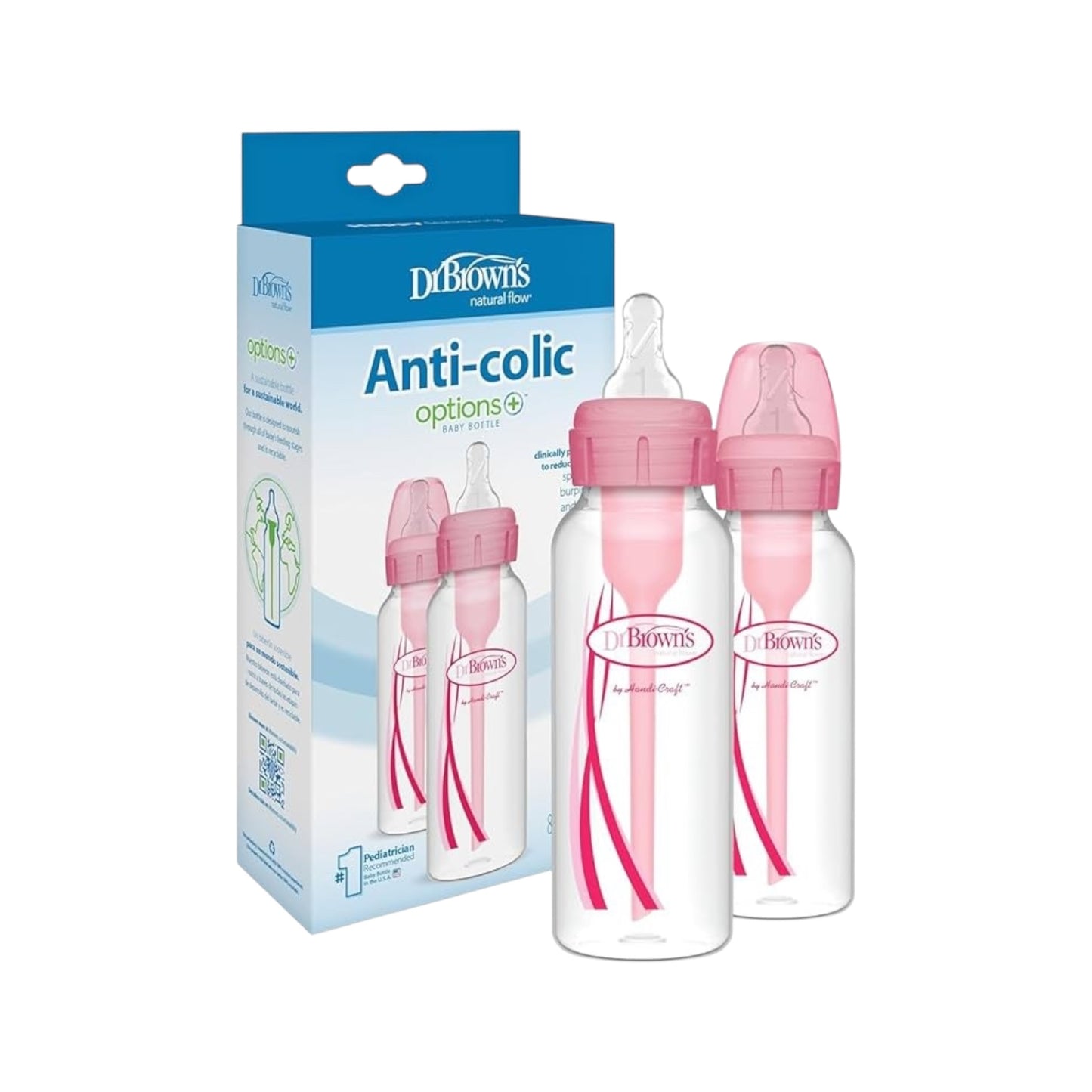 Dr Brown's Standard رضاعة الأطفال
Bottles 2 Pack 250ml - Pink