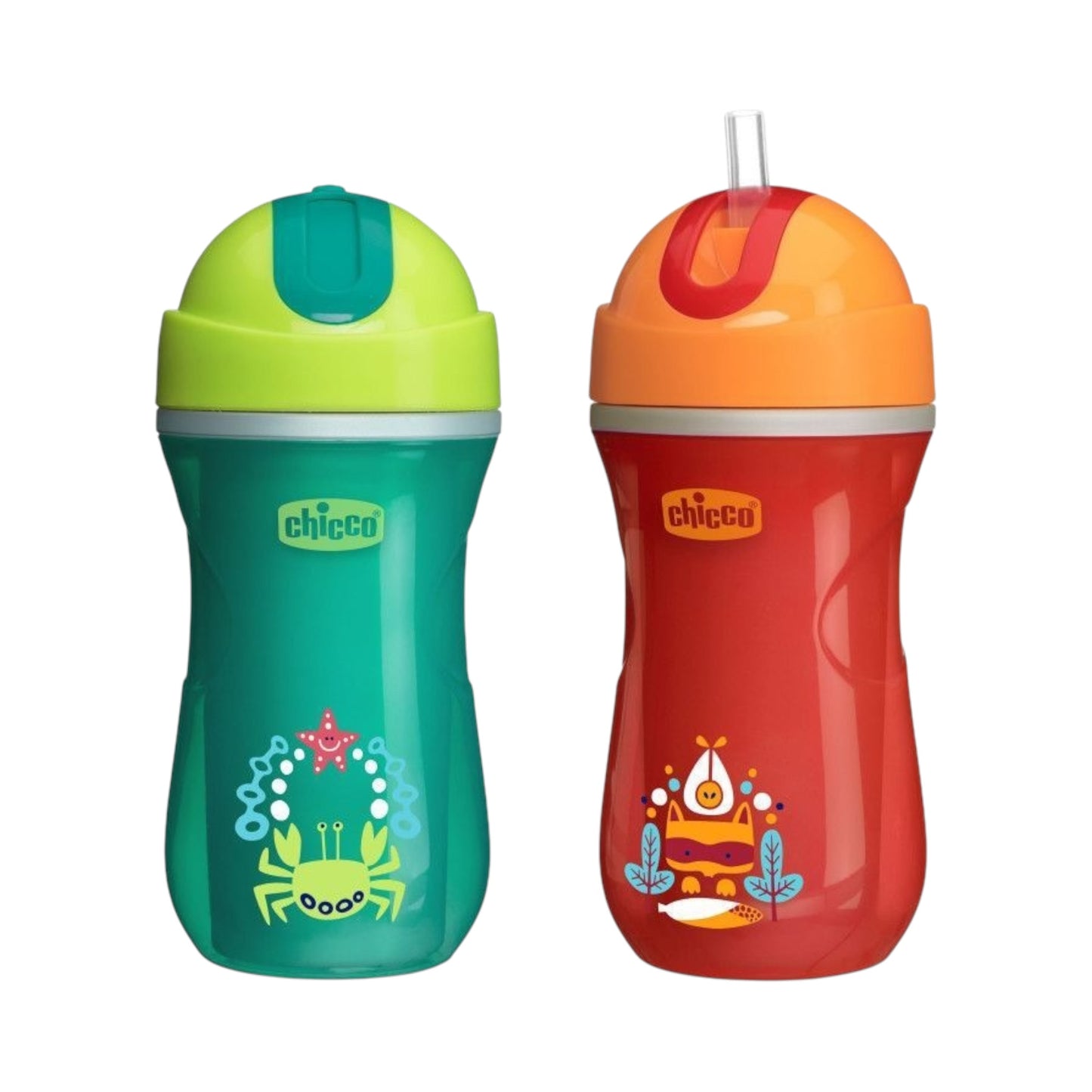 رضاعة الأطفال Chicco 14M+ Orange & Green Sport Cup 266ml