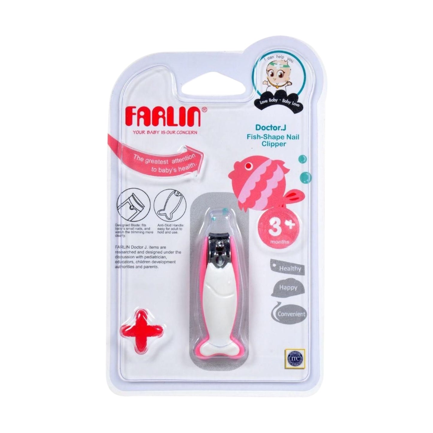 Farlin Pacifier Clip Pink
