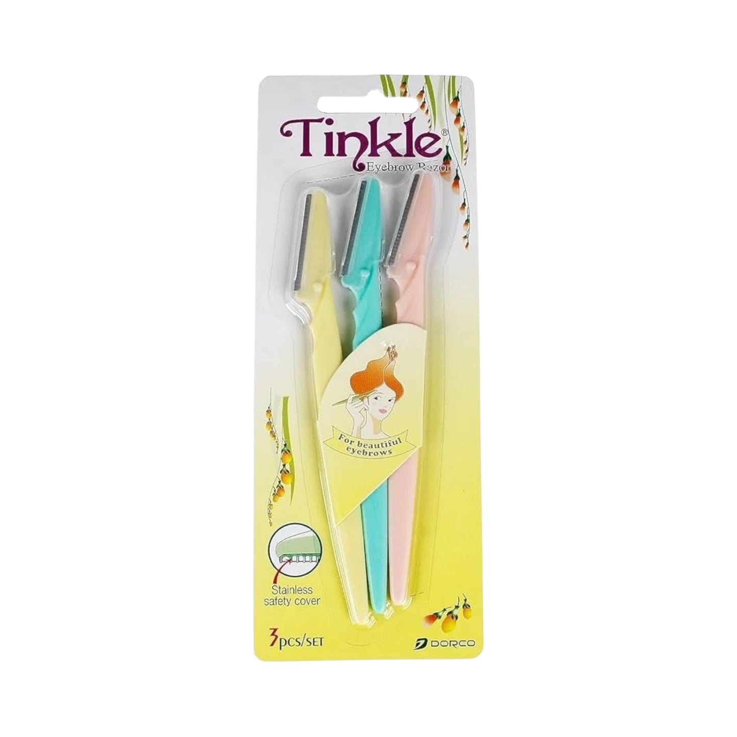 Tinkle Eyebrow Razor Kit, 3-Blade Pack