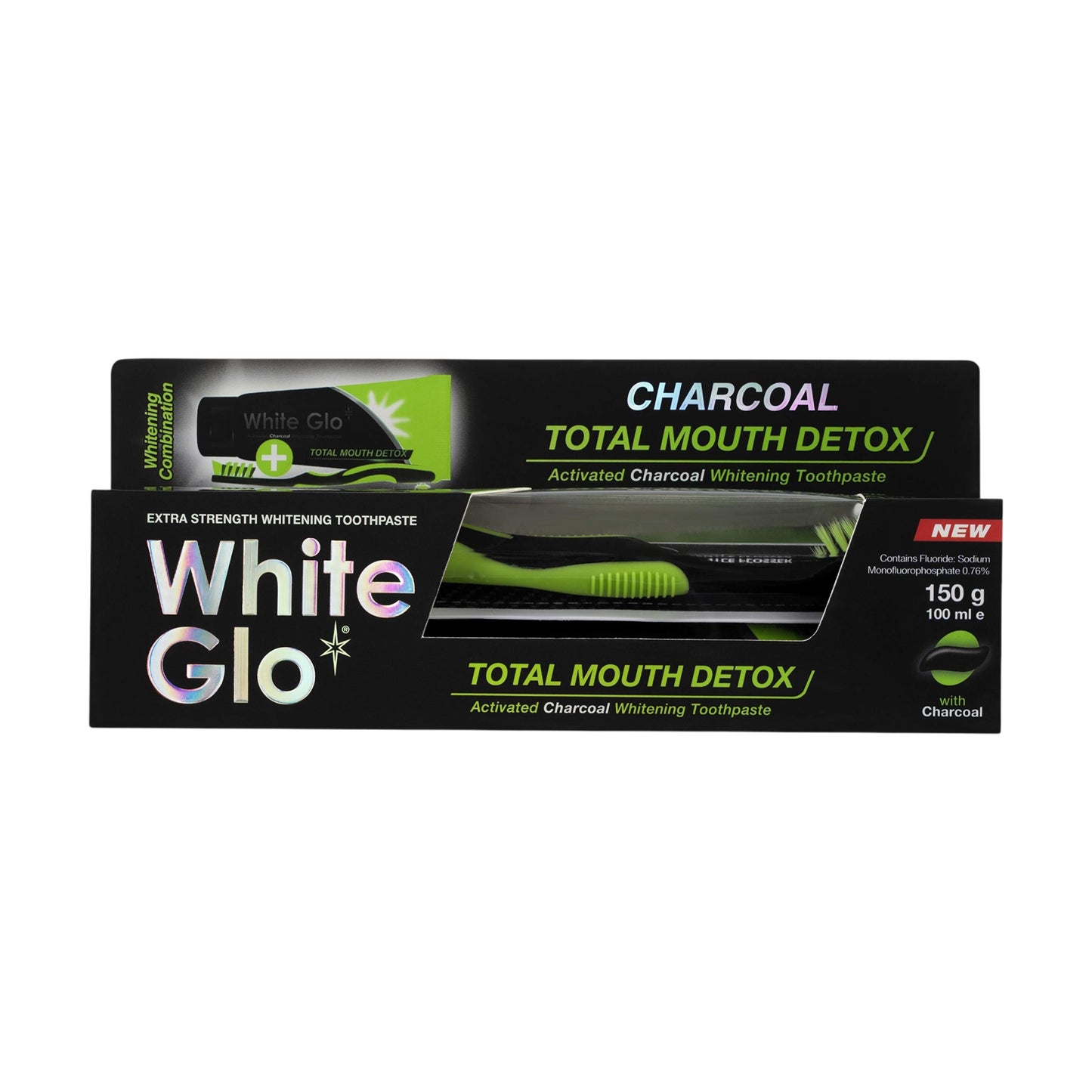White Glo Total Detox Charcoal Toothpaste 150g