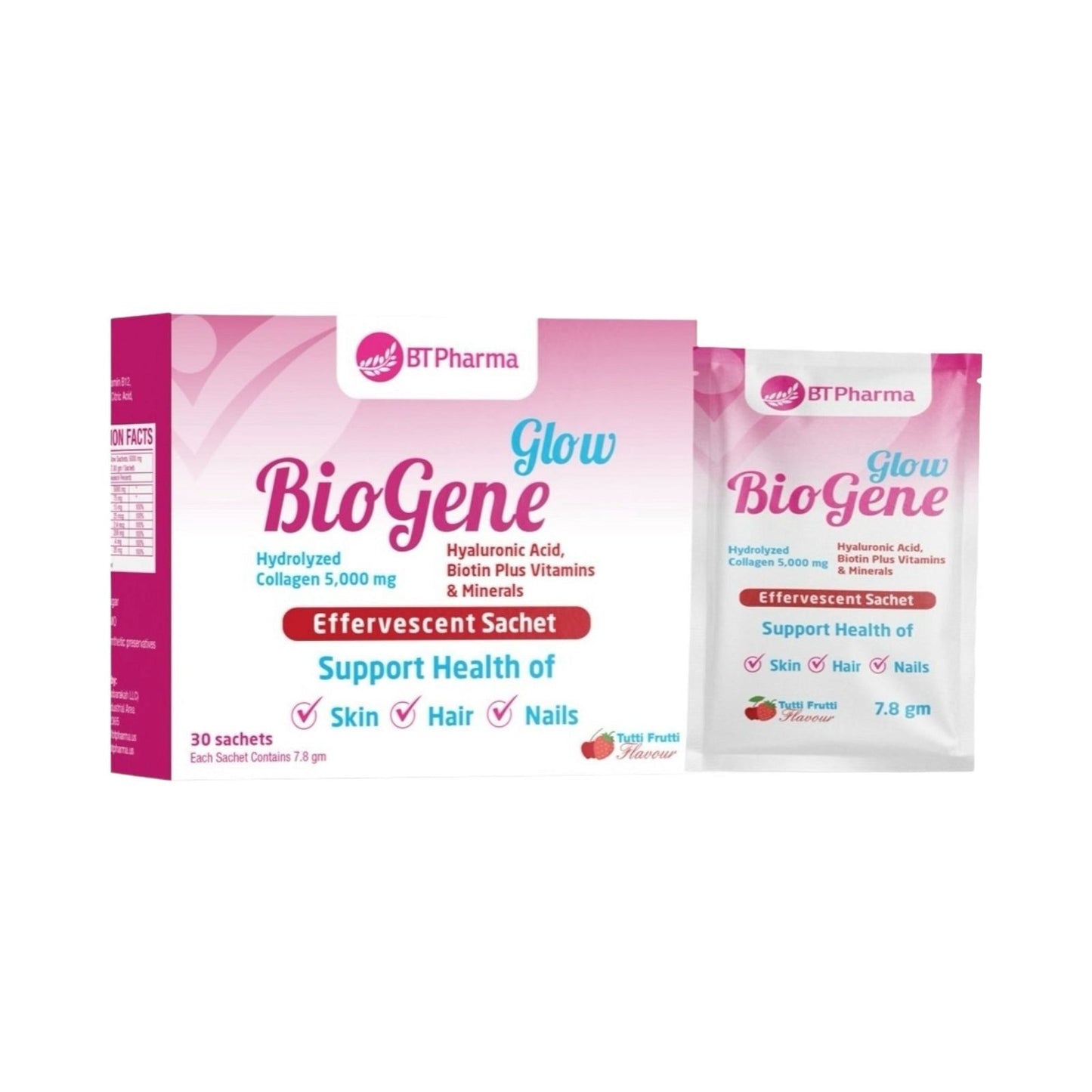 Bt Pharma Biogene Glow Collagen 5.000Mg, 30 Effervescent Sachet - MELIA PHARMACY - MELIA PHARMACY