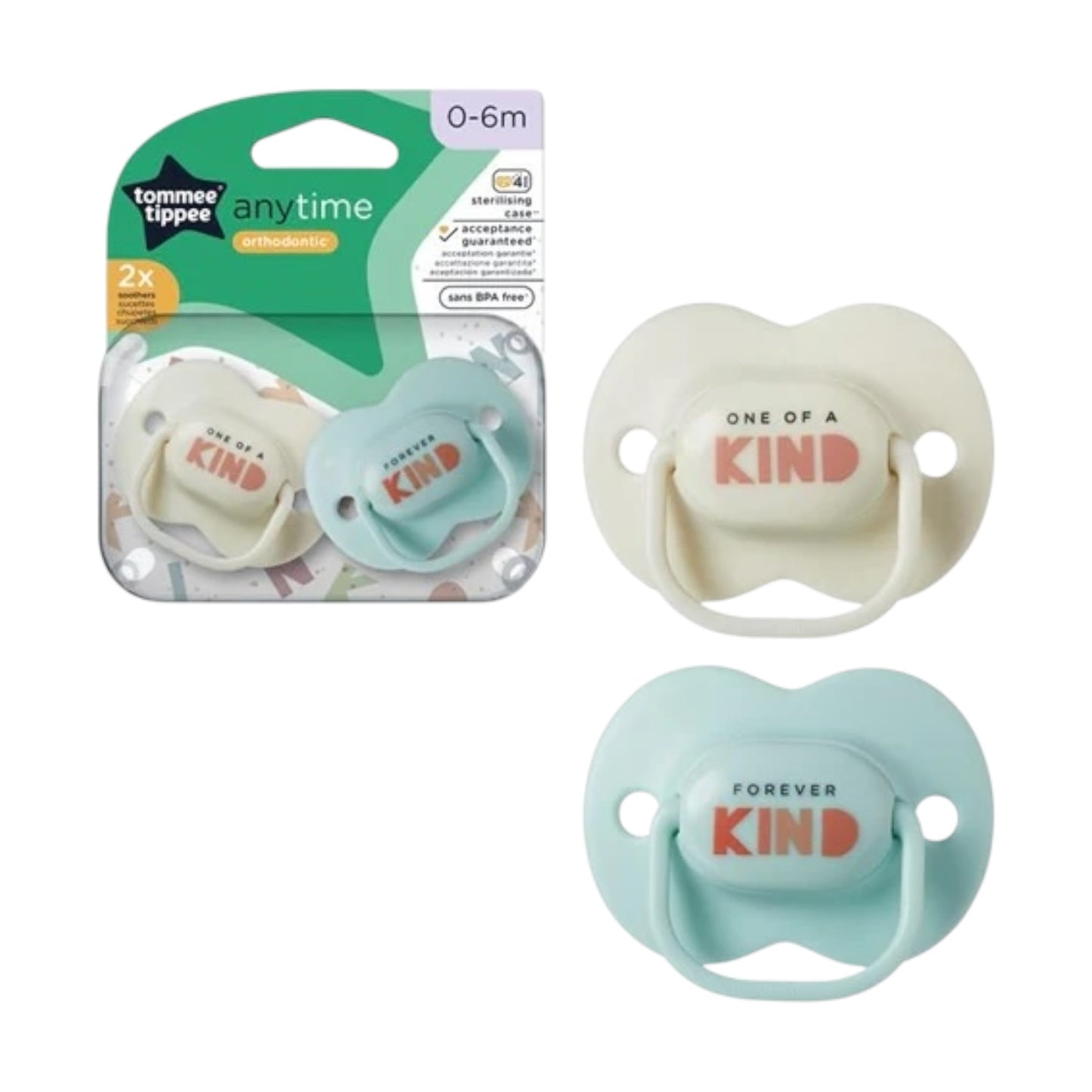 Tommee Tippee Anytime Soother Kind 2x 0-6m