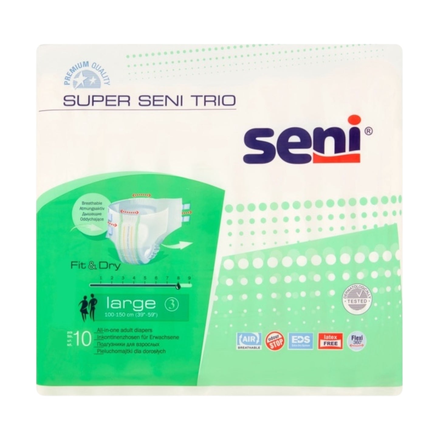 Seni Super Trio Adult Diapers Large Size 10 Diapers