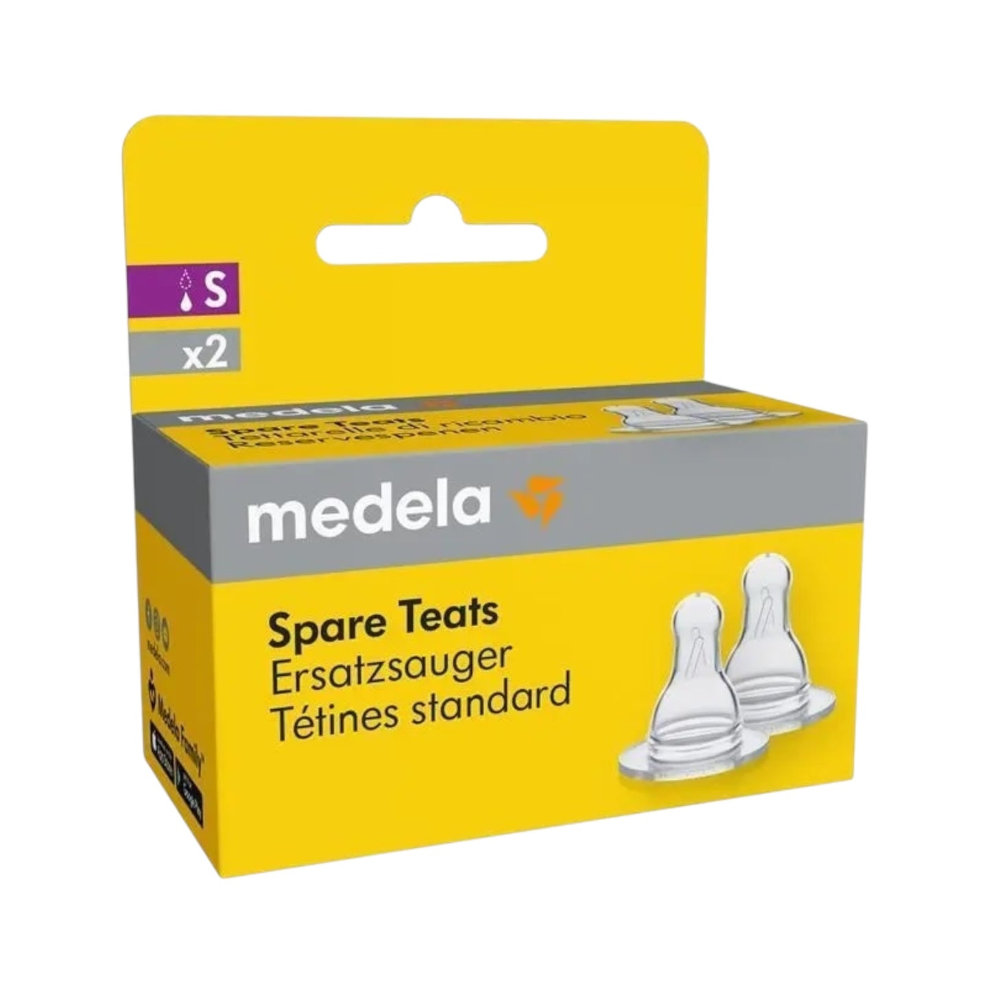 Medela Spare Teats 2 Pack - Slow Flow