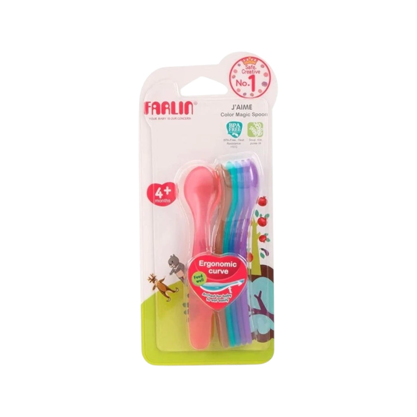 Farlin Rainbow Spoon Set 4m+
