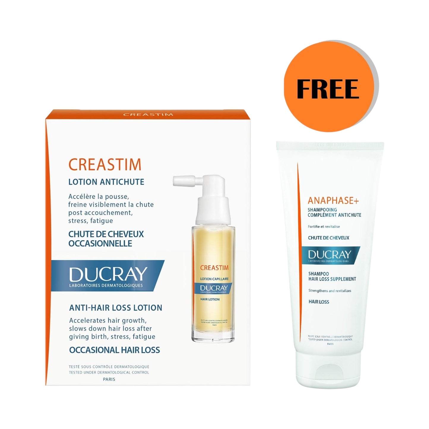 Ducray Creastim Lotion With Anaphase Shampoo Free