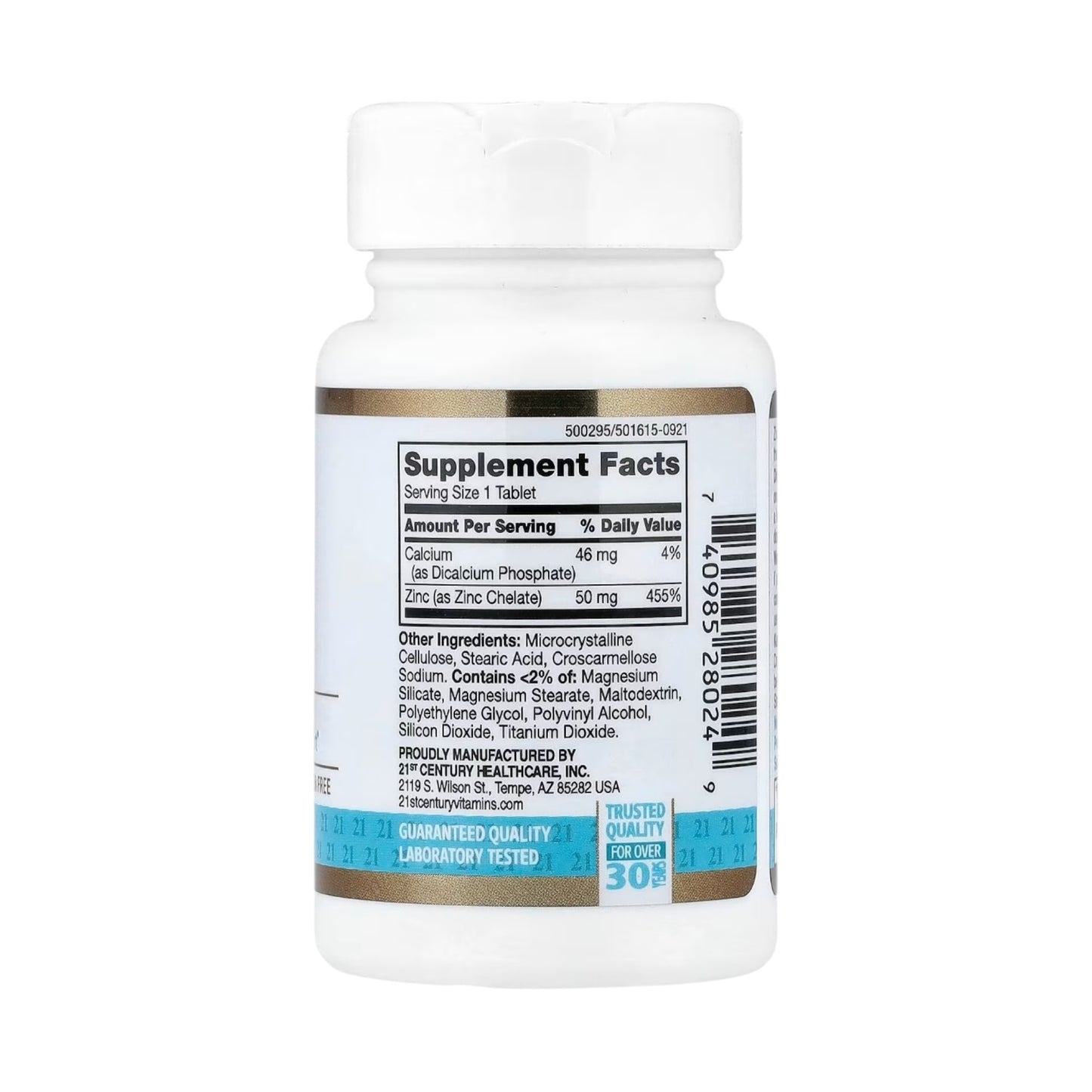 21st Century, Chelated Zinc, 50 mg, 60 Tablets