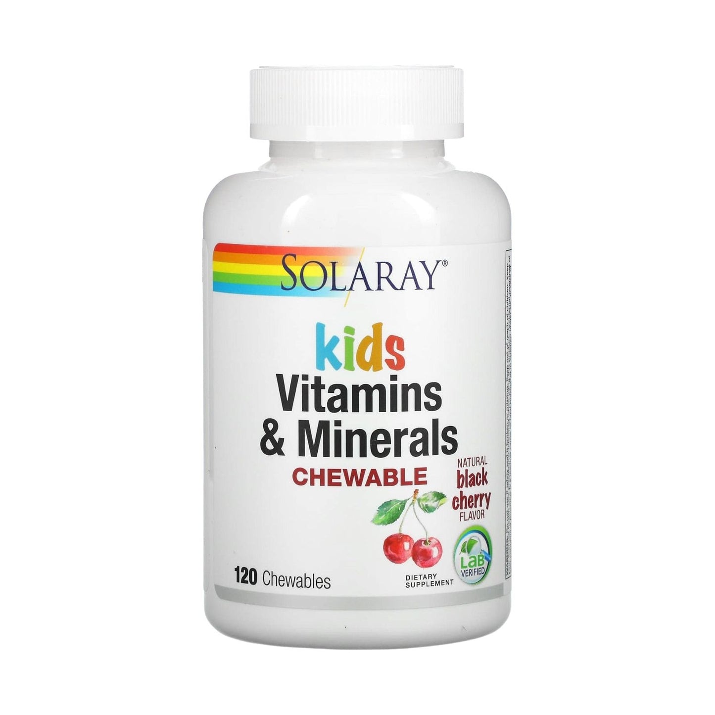 Solary, Kids Vitamins & Minerals Chewable, Natural Black Cherry, 120 Chewables - MELIA PHARMACY - MELIA PHARMACY