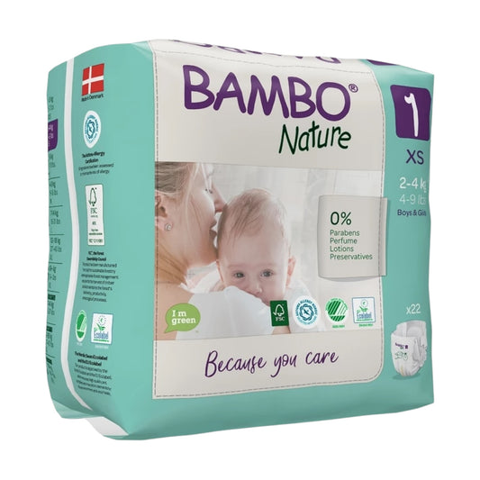 Bambo (Size 1, 2-4 Kg, 22 Nature Diapers)