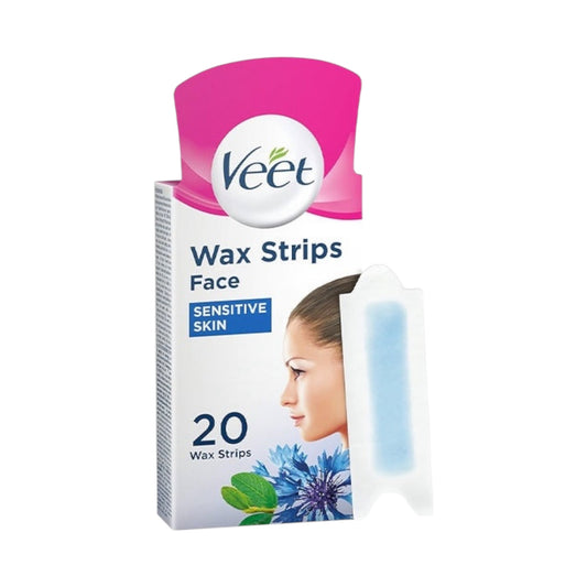 Veet Face Wax شرائح ازالة الشمع
Strips For Sensitive Skin 20 Pcs