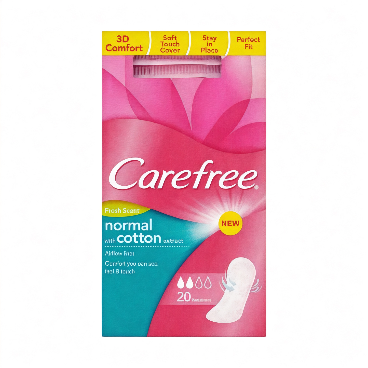 Carefree Large فوط نسائية يومية
Fresh Pantyliner 20 Pads