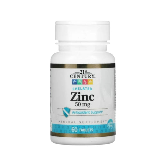 21st Century, Chelated Zinc, 50 mg, 60 Tablets