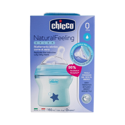 CHICCO NATURAL FEELING 0M BLUE FEEDING 150ML