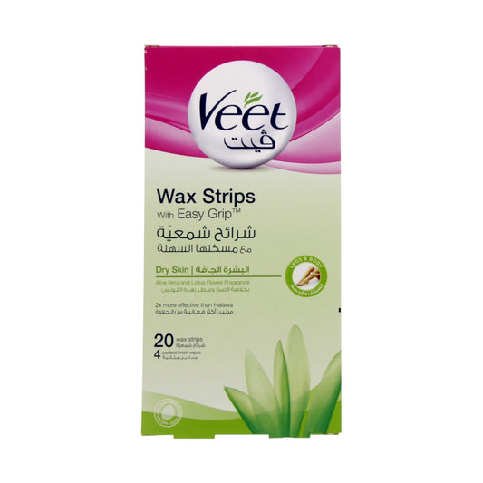 Veet Legs & Body شرائح ازالة الشمع
Wax Strips For Dry Skin 20 Pcs