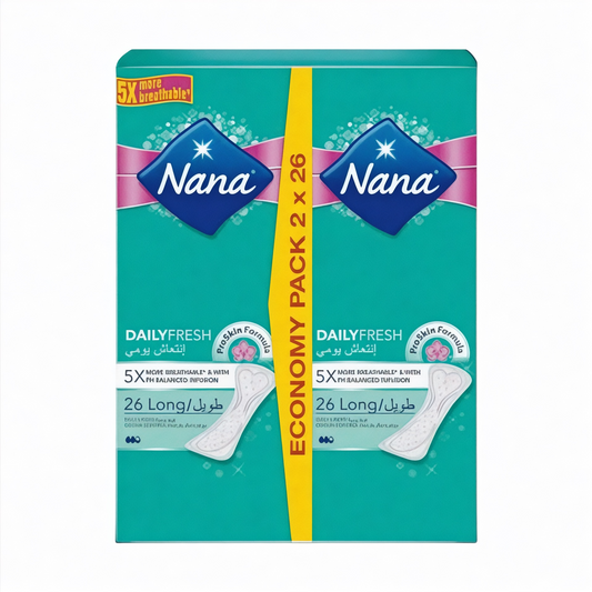 Nana Long Value فوط نسائية يومية
Pack Pantyliner 26 Pads
