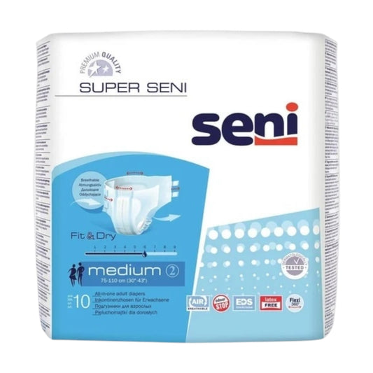 Seni Super Trio Adult Diapers Medium Size 10 Diapers