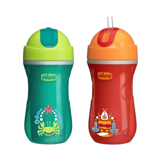 رضاعة الأطفال Chicco 14M+ Orange & Green Sport Cup 266ml