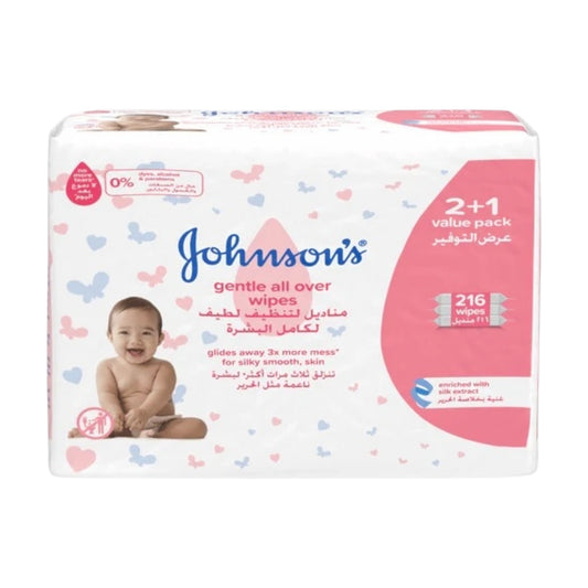 Johnson's Gentle All OVER BABY 216 WIPES