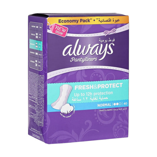 Always Fresh & فوط نسائية يومية
Protect Normal Pantyliner 40 Pads