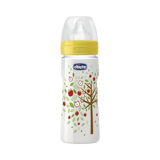 Chicco Well-Being Bottle Fast Flow Silicone Nipple 330ml Yellow