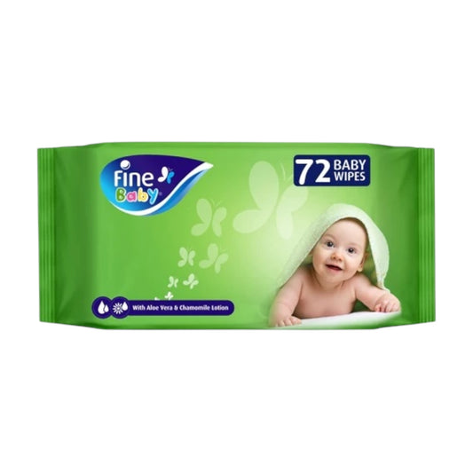 Fine Baby Wet Wipes, With Aloe vera & Chamomile Lotion,72 WIPES