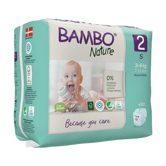 Bambo (Size 2, 3-6 Kg, 30 Nature Diapers)