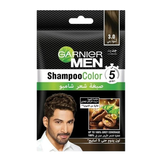 Garnier Men Hair Dye Shampoo 1.0 Natural Black 15ml