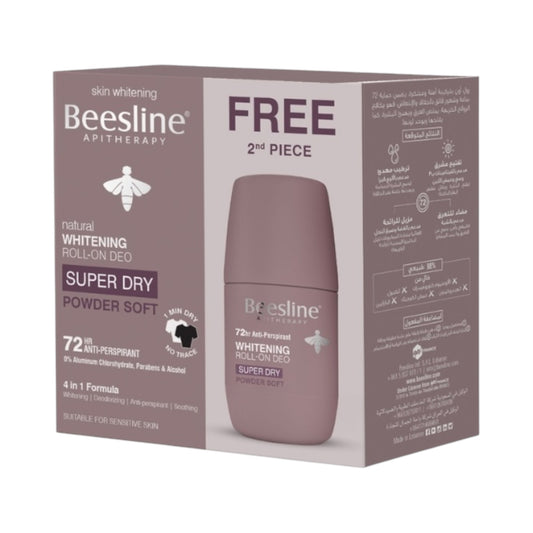 Beesline Roll-On Whitening Deodorant 72H Soft Powder 1+1 Free