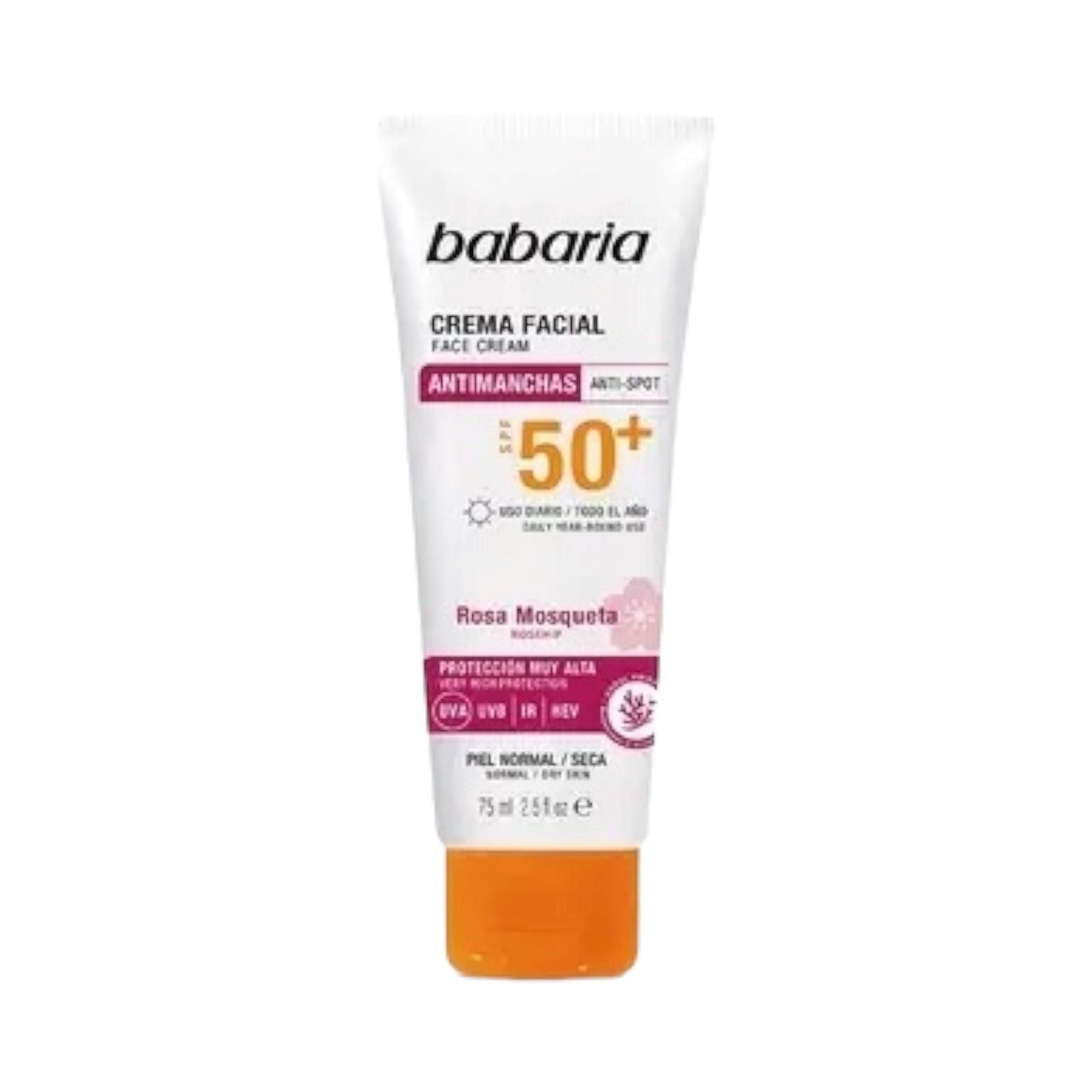 Babaria Rosehip Facial Sun Cream Spf 50+ Anti-spot 75ml - MELIA PHARMACY - MELIA PHARMACY