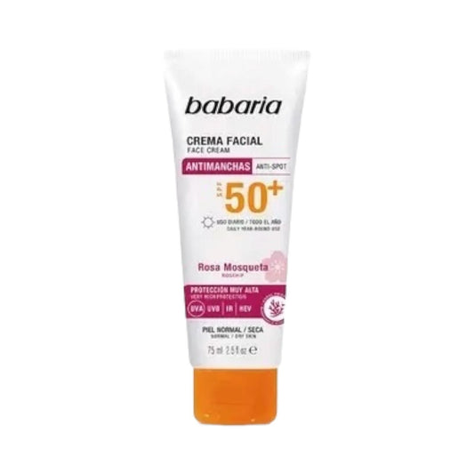 Babaria Rosehip Facial Sun Cream Spf 50+ Anti-spot 75ml - MELIA PHARMACY - MELIA PHARMACY