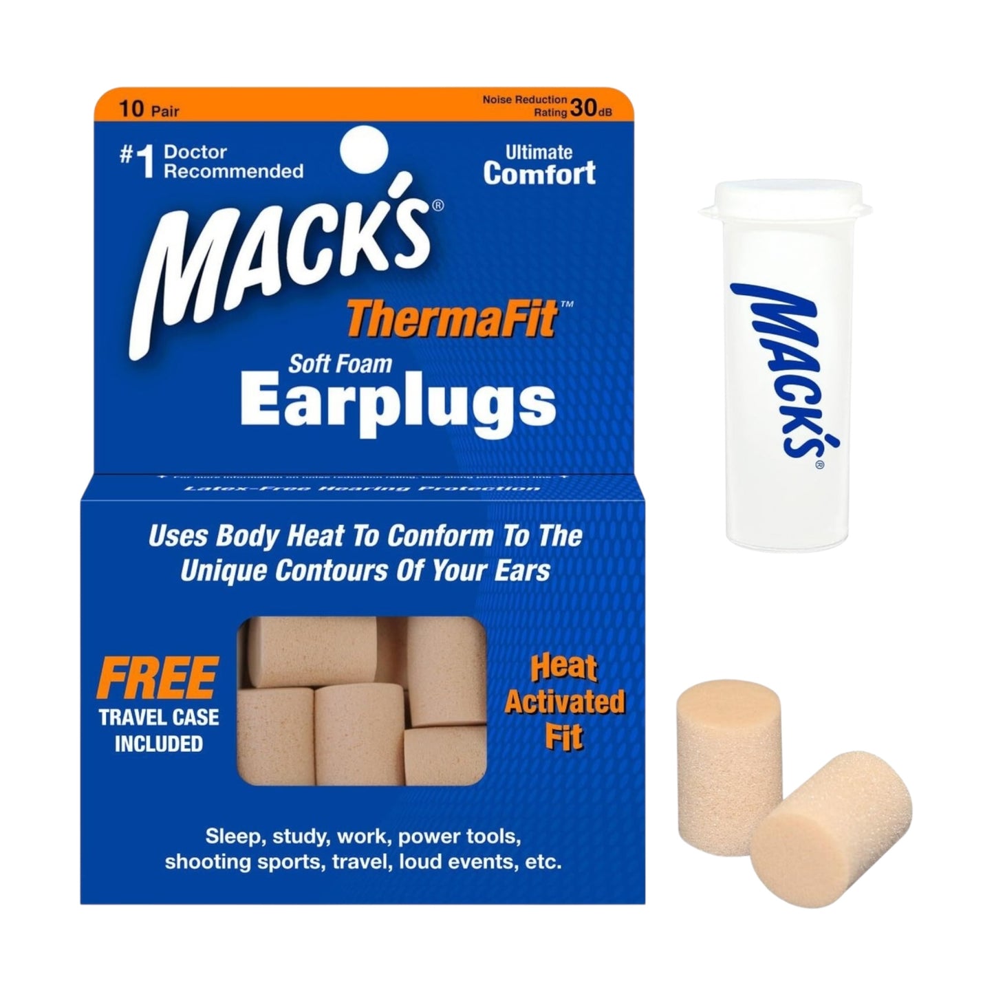 Mack’s Soft Foam Earplugs 10 Pairs