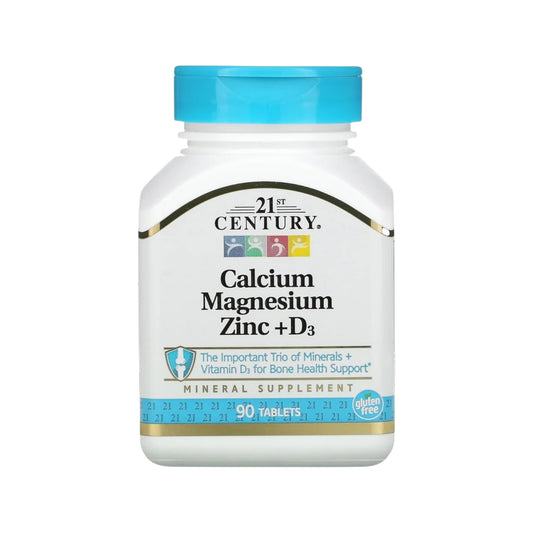 21st Century, Calcium Magnesium Zinc + D3, 90 Tablets