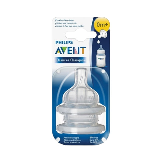 Philips Avent Classic Plus 0M+ Newborn Silicone Teat 2Pcs SCF631/27