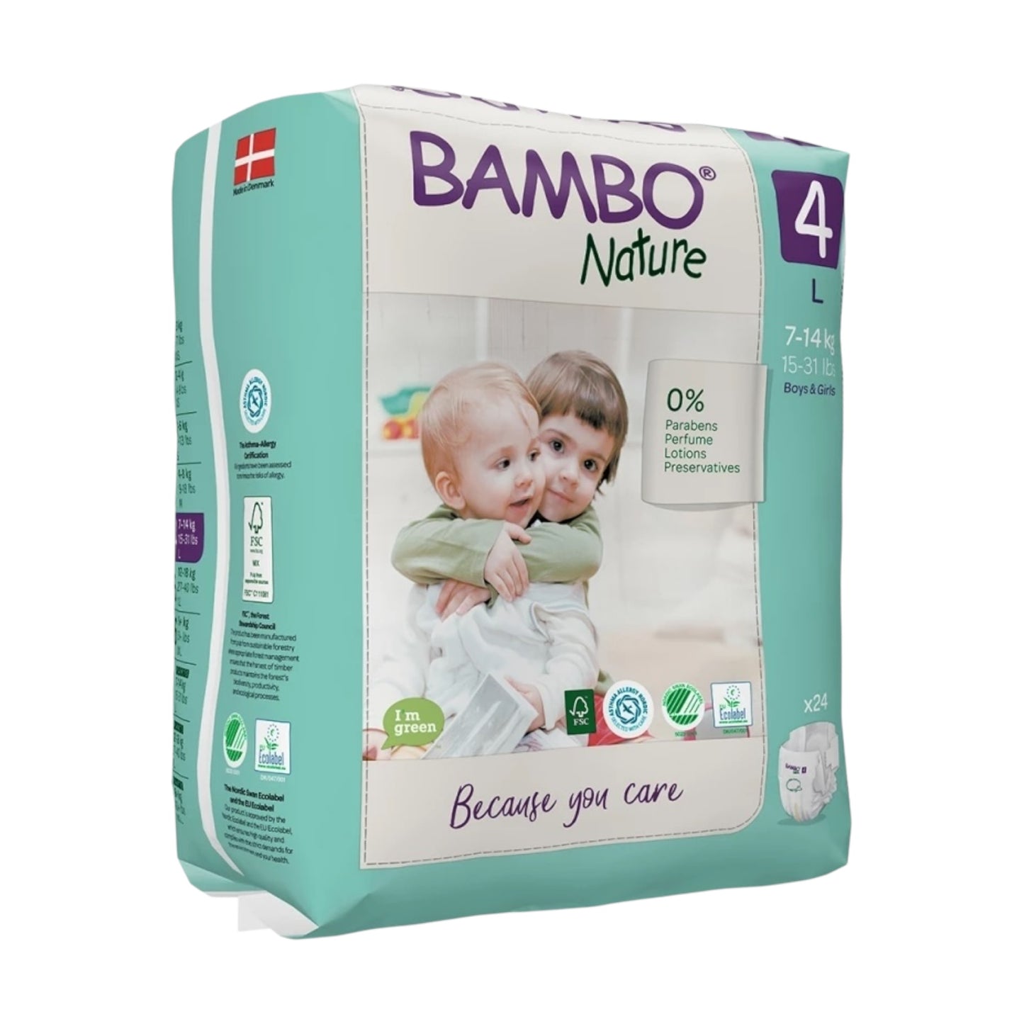 Bambo (Size 4,7-14 Kg, 24 Nature Diapers)