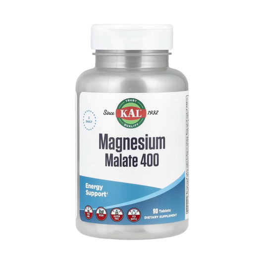 KAL, Magnesium Malate 400, 90 Tablets (200 mg per Tablet)