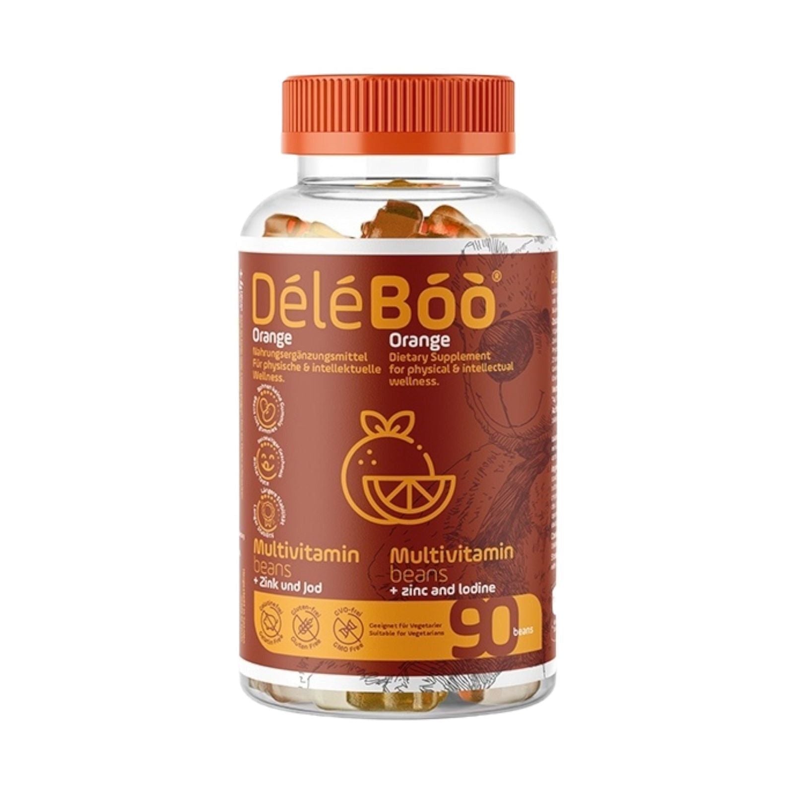 Deleboo Orange Multivitamin, Zinc And Iodine 90 Beans - MELIA PHARMACY - MELIA PHARMACY