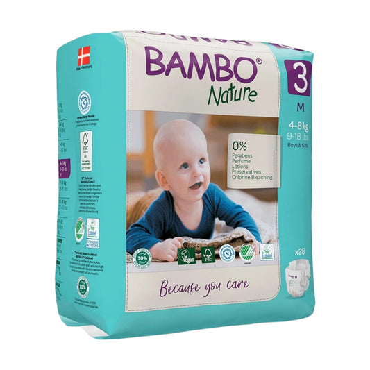 Bambo (Size 3, 4-8 Kg, 28 Nature Diapers)