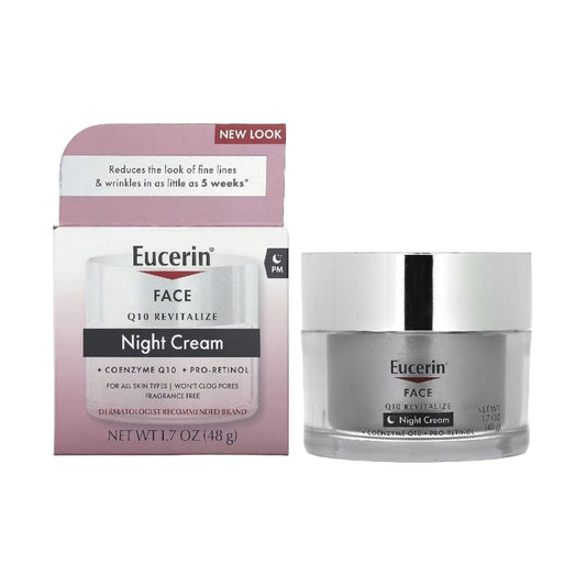 Eucerin, Face, Q10 Revitalize, Night Cream, Fragrance Free, 1.7 fl oz (48 g) - MELIA PHARMACY - MELIA PHARMACY