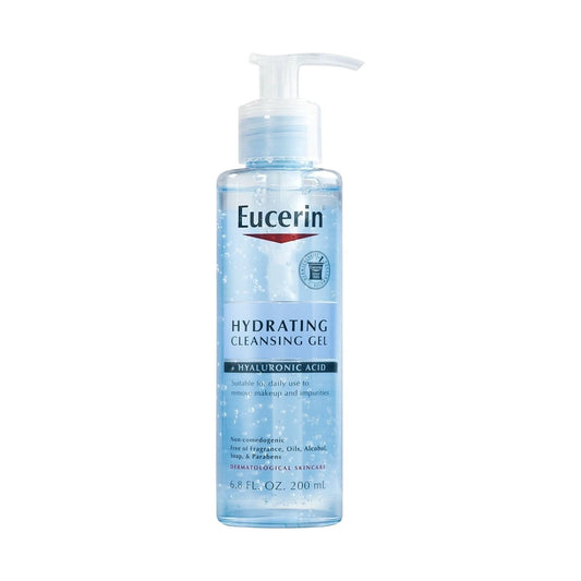 Eucerin, Hydrating Cleansing Gel + Hyaluronic Acid, 6.8 fl oz (200 ml) - MELIA PHARMACY - MELIA PHARMACY