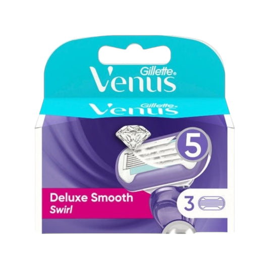 Gillette Venus Swirl Deluxe Smooth 3 Heads X 5 Blades Refills - MELIA-PHARMACY