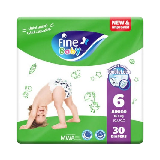 Fine Baby (Size 6, 16+ Kg, 30 Junior Jumbo Diapers)