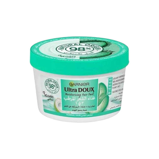 Garnier Ultra Doux Moisturising Hair Food 3 In 1 With Aloe Vera & Coconut 390ml - MELIA PHARMACY - MELIA PHARMACY