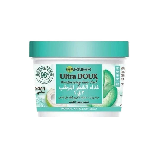 Garnier Ultra Doux Moisturising Hair Food 3 In 1 With Aloe Vera & Coconut 390ml - MELIA PHARMACY - MELIA PHARMACY