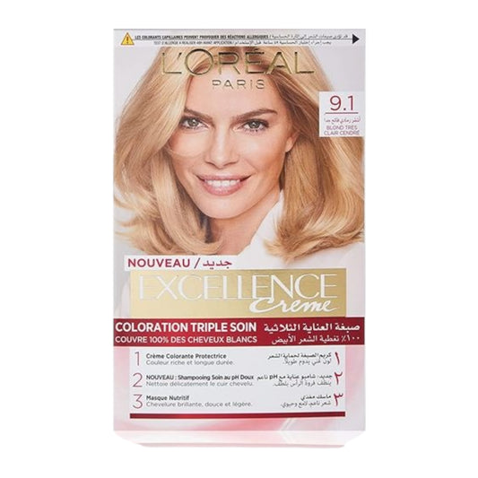 L'Oreal Excellence Crème Hair Color Light Ash Blonde No. 9.1