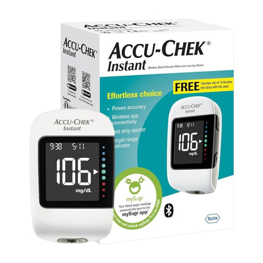 Instant blood glucose test with battery