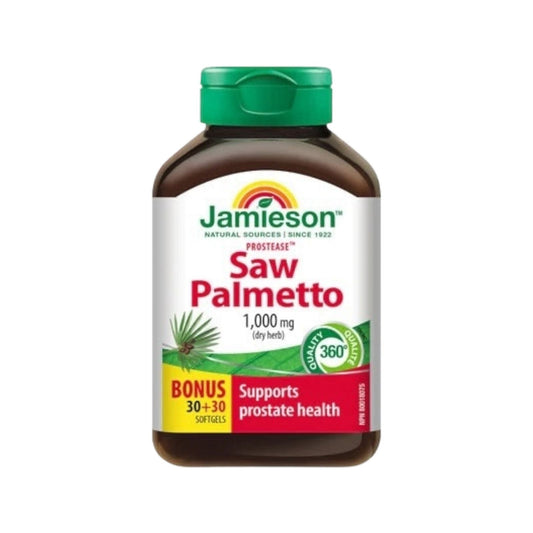 Jamieson Prostease Saw Palmetto (Supports Prostate Health) 1000MG 60 SOFTGELS - MELIA PHARMACY - MELIA PHARMACY